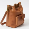 Full Grain Leather Drawstring Bucket Bag