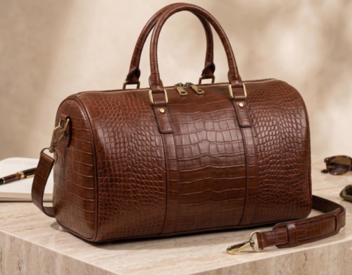 Screenshot 2026-06-22 005403 Leather Duffle Bag Crocodile Pattern Travel Weekender Bag - Daylife Leather