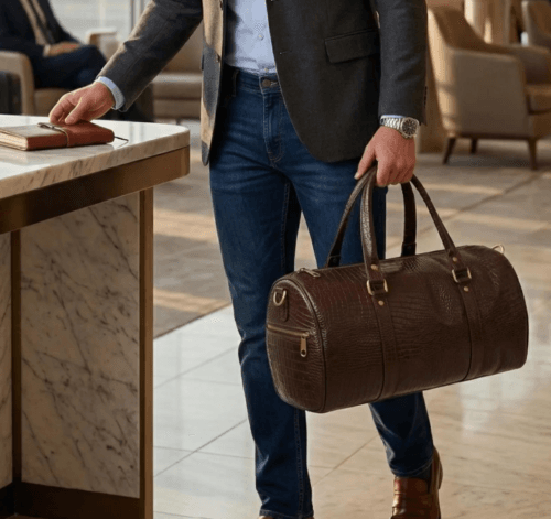 Screenshot 2026-06-22 005457 Leather Duffle Bag Crocodile Pattern Travel Weekender Bag - Daylife Leather