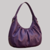 Daylife Leather Purple Hobo Bag - Slouchy Ruched Leather Shoulder Purse for Women