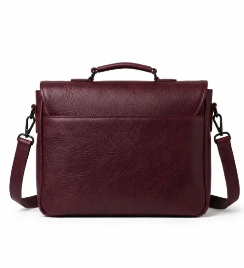 Burgundy Genuine Leather Messenger Bag | DayLife Leather