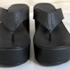 Black Leather Summer Sandals for Women