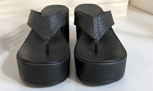 Black Leather Summer Sandals for Women