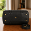 DayLife Leather Premium Black Genuine Leather Duffle Bag – 17 Inch Weekender Travel Bag for Men & Women