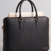 Handmade Black Grain Leather Laptop Briefcase | Daylife Leather