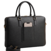 Handmade Black Grain Leather Laptop Briefcase | Daylife Leather