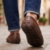 Brown Pebbled Genuine Leather Men's Drivers Loafers | Daylife Leather