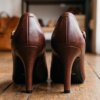 DayLife Leather Classic Brown Mary Jane Pumps with Ankle Strap