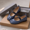 Gemini_Generated_Image_z08ixoz08ixoz08i Leather Split-Toe Tabi Mary Jane Flat Shoes in Navy Blue | Daylife Leather