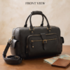 Handcrafted Multi-Pocket Black Leather Travel Duffel Bag - Daylife Leather