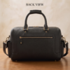 Handcrafted Multi-Pocket Black Leather Travel Duffel Bag - Daylife Leather