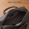 Handcrafted Multi-Pocket Black Leather Travel Duffel Bag - Daylife Leather