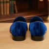 DayLife Leather Men's Premium Royal Blue Velvet Embroidered Luxury Formal Loafers
