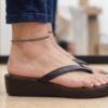 Handmade Black Leather Wedge Sandals for Women | Daylife Leather