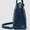 DayLife Leather Croco-Embossed Deep Blue Leather Bag – Premium Ladies Handbag & Office Bag for Women