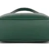 Daylife Leather Classic Green Hobo Bag Daylife Leather deep green pebble grain leather hobo shoulder bag with a front pocket holding a smartphone on a wooden table.