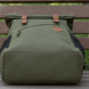 DayLife Leather Roll Top Backpack – Premium Waxed Canvas Laptop Travel Bag