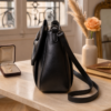 DayLife Leather Luxury Black Genuine Leather Bow-Knot Shoulder Bag for Women | Elegant Sling Bag