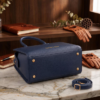 DayLife Leather Premium Navy Blue Handcrafted Leather Work Bag for Women – Professional Laptop Tote