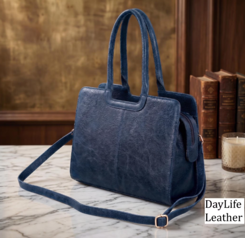 Organized Interior of DayLife Leather Work Bag with Laptop and Mobile Compartments