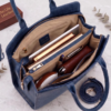 Organized Interior of DayLife Leather Work Bag with Laptop and Mobile Compartments