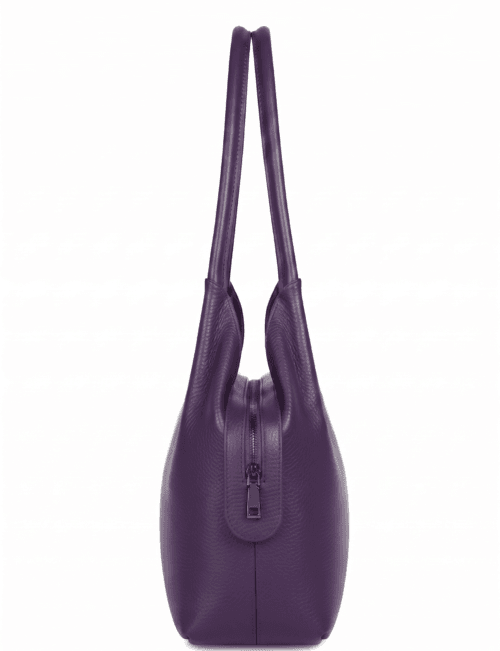 Gemini_Generated_Image_4pnhxj4pnhxj4pnh Purple Genuine Leather Hobo Bag for Women | Slouchy Shoulder Bag with Front Pocket