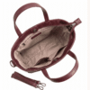 Burgundy genuine leather tote bag for women with adjustable crossbody strap