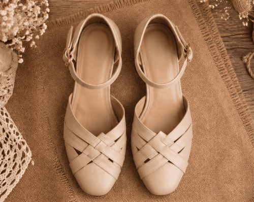 Gemini_Generated_Image_slgtpsslgtpsslgt Buy Handcrafted Woven Beige Leather Block Heels | DayLife Leather