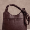 Brown Genuine Leather Hobo Bag for Women | Soft Slouchy Shoulder Bag with Front Zip Pocket