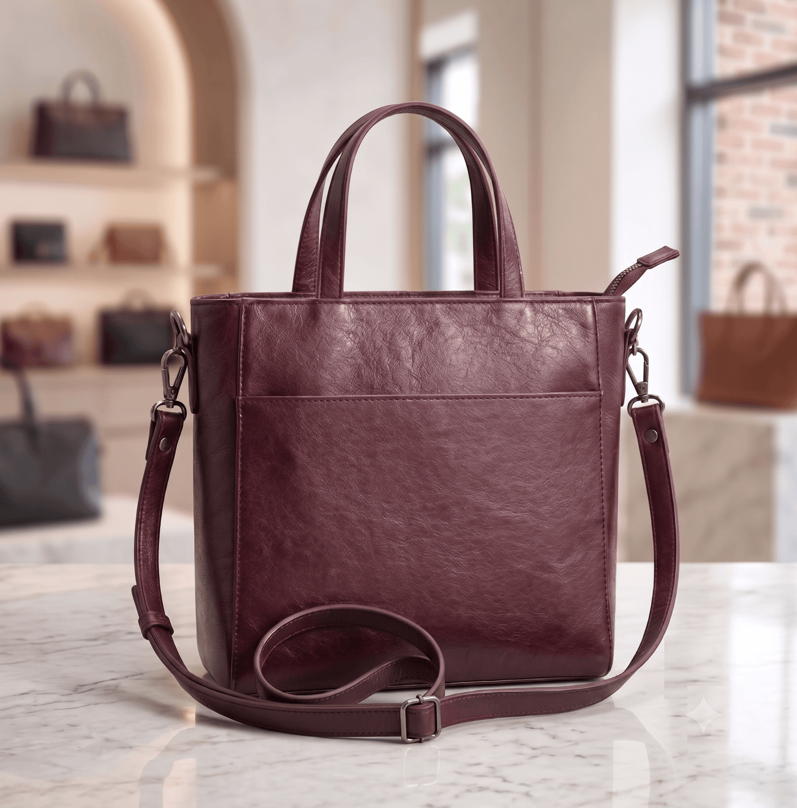 Burgundy Leather Tote Bag – DayLife Leather