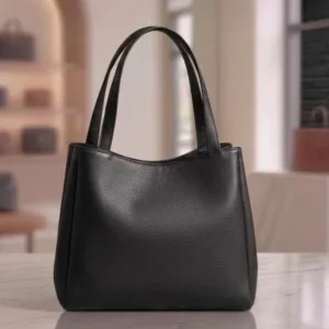 DayLife Leather Premium Black Genuine Leather Shoulder Bag Classic black textured genuine leather shoulder bag for women by DayLife Leather available on DayLifeLeather.com