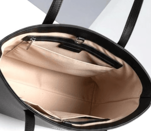 Classic black textured genuine leather shoulder bag for women by DayLife Leather available on DayLifeLeather.com