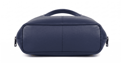 Navy Blue Pebbled Leather Hobo Bag – Front View