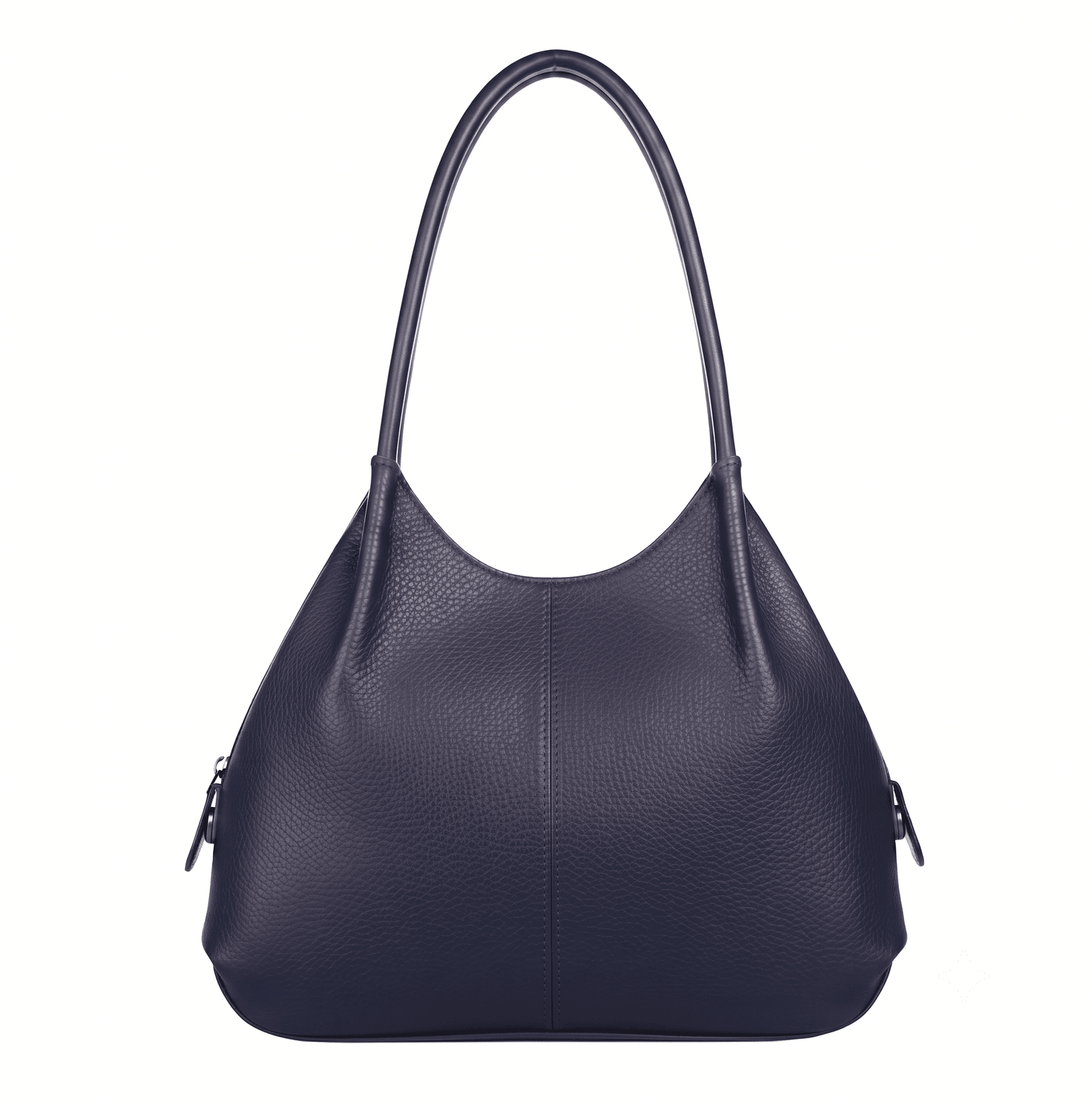Navy Blue Pebbled Leather Hobo Bag – Front View