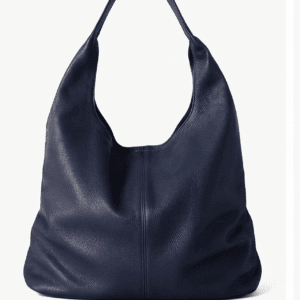 Handcrafted Navy Blue Leather Hobo Shoulder Bag Handcrafted navy blue genuine leather hobo shoulder bag for women