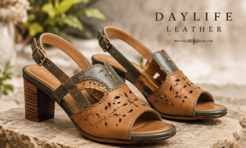 Handmade Genuine Leather Women’s Heels – Elegant Natural Style | Daylife Leather