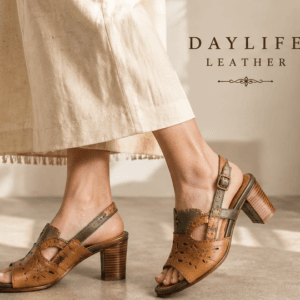 Handmade Genuine Leather Women’s Heels – Elegant Natural Style | Daylife Leather