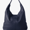 Handcrafted Genuine Leather Navy Blue Hobo Shoulder Bag for Women