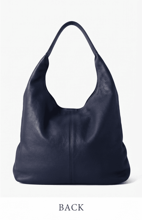 Handcrafted Genuine Leather Navy Blue Hobo Shoulder Bag for Women