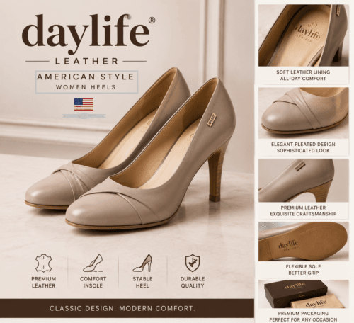 Daylife Leather Women’s Elegant High Heel Pumps – Premium Leather