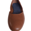 Tan brown genuine leather ballet flats for women, upper view