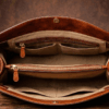 Royal Fold Heritage Tote | Daylife Leather Royal Fold Heritage Tote – vintage cognac leather handbag with gold turn-lock closure by Daylife Leather