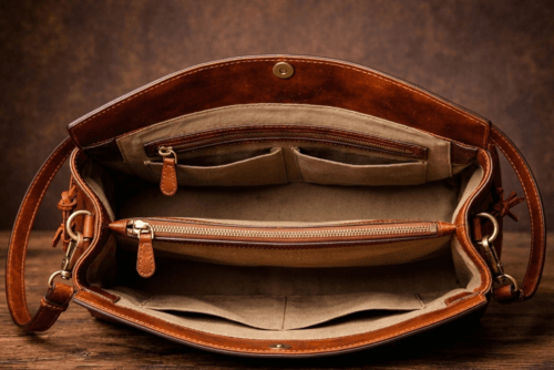 Royal Fold Heritage Tote | Daylife Leather Royal Fold Heritage Tote – vintage cognac leather handbag with gold turn-lock closure by Daylife Leather