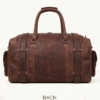 Brown genuine leather travel backpack with detachable shoulder strap
